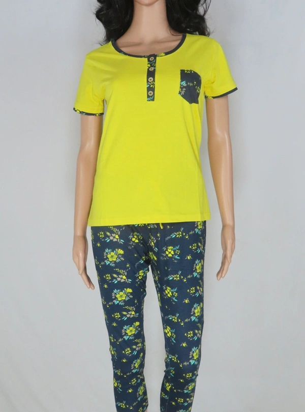 #W11886A1 SIUMBER JILL SLUMER JILL CAPRI PYJAMA 6A1 - Yellow, L
