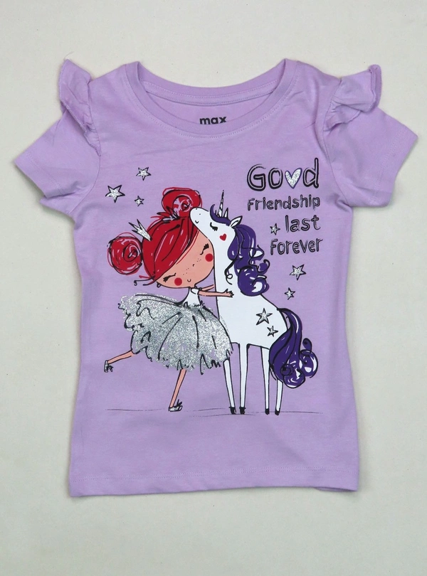 #JG21255B1max MAX GIRLS PRINTED TSHIRT 5B1 - Lilac, 2/3y