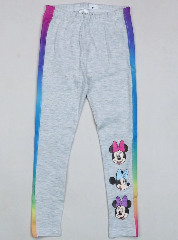 #SG21265B6 MINNIE MOUSE (DISNEY) MINNIE MOUSE GIRL PRINTED LEGGING  5B6 - Grey Melange, 4y
