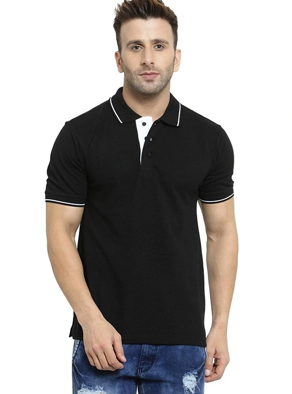 #M10144A1 SCOTT SCOTT MENS SHORT SLEEVES POLO 4A1 - Black / white Tip, M