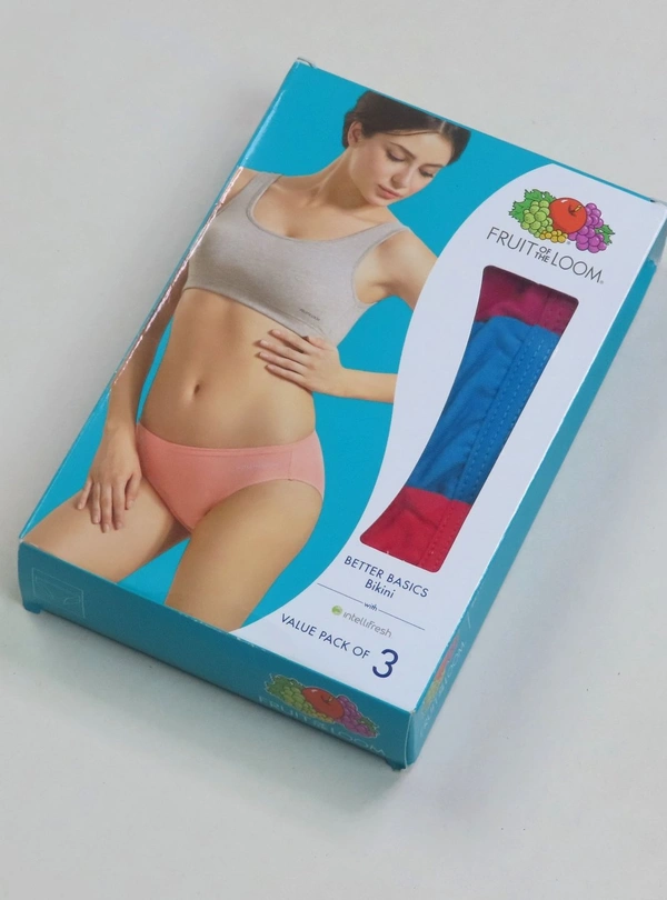 #W12388A1 Fruit Of The Loom FOTL 3 PACK BIKINI BRIEFS 8A1 - Mixed, XL