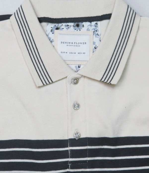 #M10142A1 DENIM & FLOWER  DENIM & FLOWER STRIPED POLO 2A1 - As image, XL