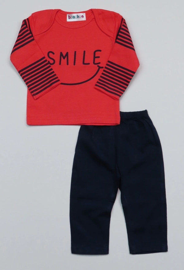 #A30204A boochee BABY  BOYS PRINTED PYJAMA SET 04A - 1 Option: Orange/Black, O/3m