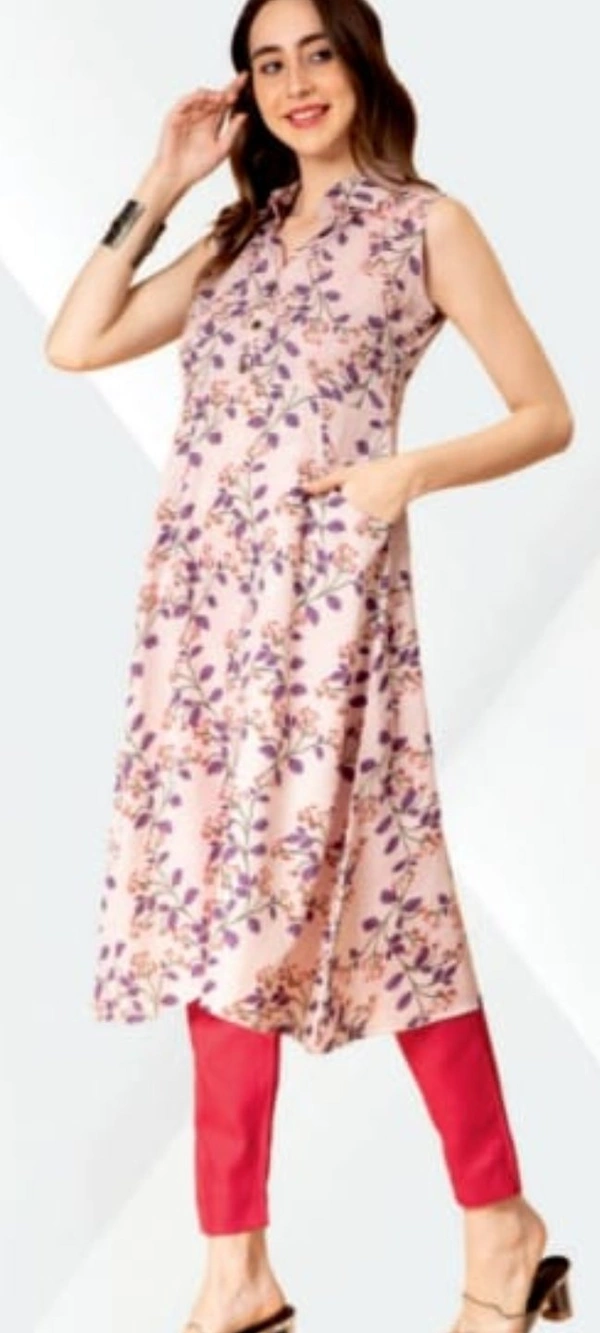 #FBKR0130 FABCLUB  Cotton  team Printed A-Line Kurta For Women  130 - As image, M