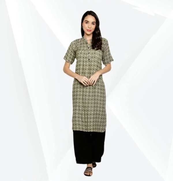 #FBKR0079 FABCLUB  Heavy Rayon Polka Print Flared / Frock For Women  079 - As image, L