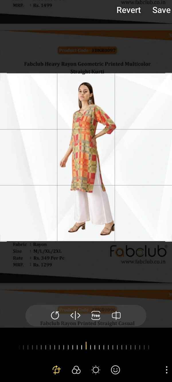 #FBKR0097 FABCLUB  Heavy  Rayon Geometric Printed Multicolor Straight Kurti  096 - Multicolor, 2XL