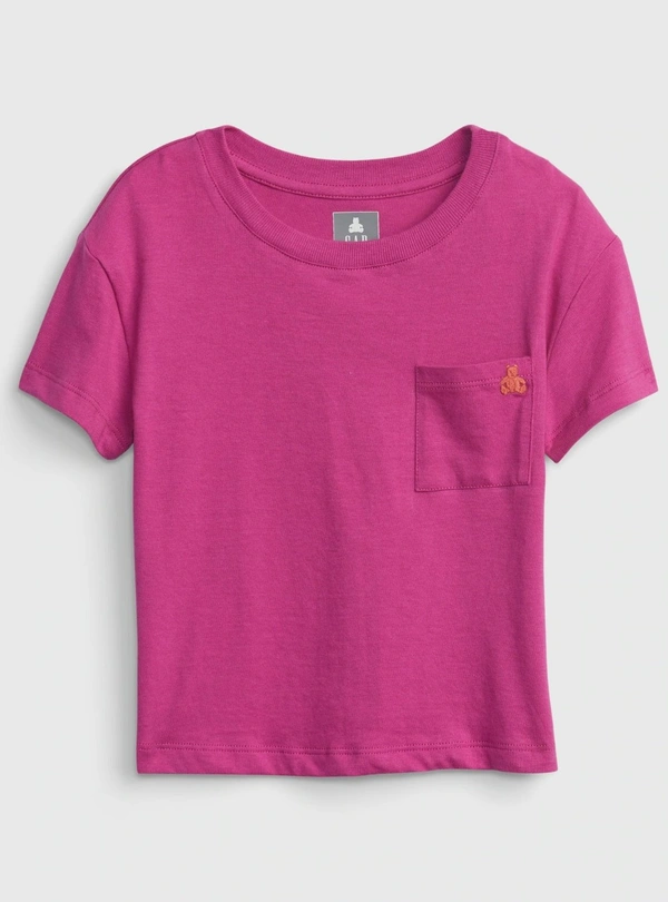 #G21272E2 GAP GAP GIRLS POCKET T SHIRT 2E2 - Magenta / Fuchsia, 12 - 18 Month