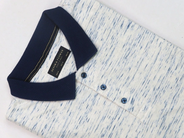 #M10142F1 DENIM & FLOWER  DENIM & FLOWER SLUB JERSEY POLO 2F1 - Ecru, M