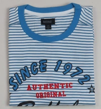 #M10148B1 BUFFALO DAVID BITTON BUFFALO STRIPED N PRINTED T SHIRT 8B1 - White / Blue Striped, M