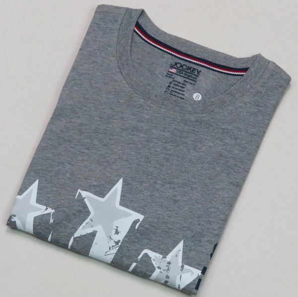 #M10145B1 JOCKEY  JOCKEY PRINTED T SHIRT 5B1 - Grey Melange, M