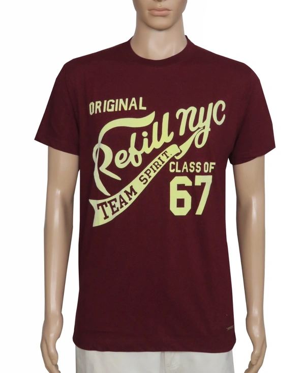 #M10072A2 REFILL MENS PRINTED TSHIRT  2A2 - Red, XL