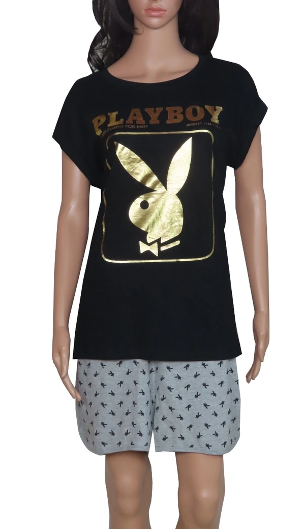#W12067B2 PLAYBOY LADIES SHORTY PYJAMA  SET 7B23 - 1 Option as image, M