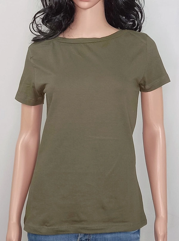 #W12453C1 REAL Basics  REAL BASICS LADIES STRETCH TSHIRT  3C1 - Olive, L
