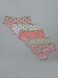 #JG2O350PO5L3 GIRLS 5 PACK BRIEFS 5L3 - Mixed Colours, 5/6 Years