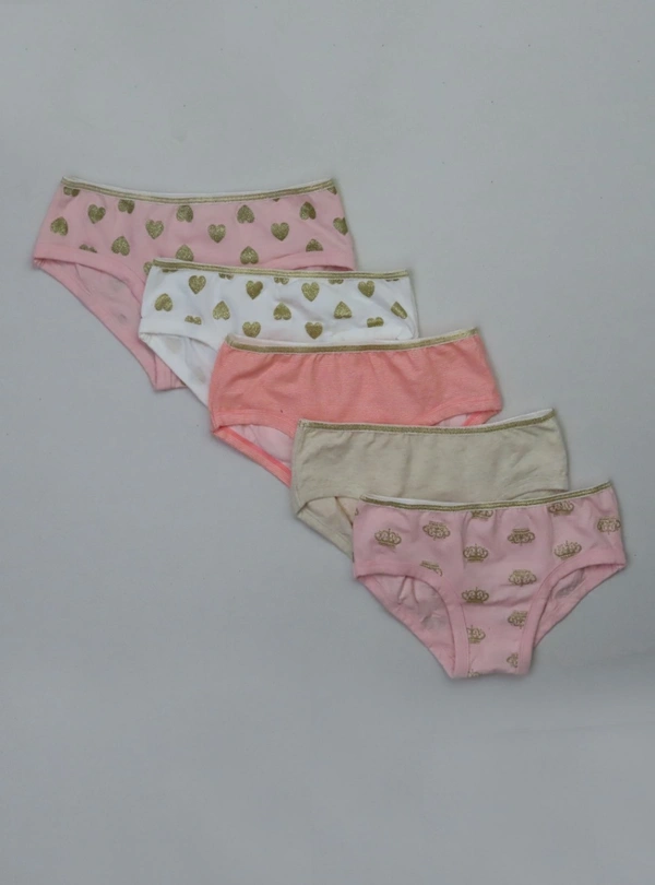 #JG2O350PO5L3 GIRLS 5 PACK BRIEFS 5L3 - Mixed Colours, 7/8 Years