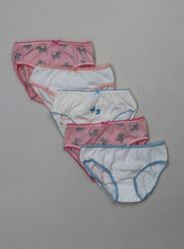 #JG2O350PO5L3 GIRLS 5 PACK BRIEFS 5L3 - Mixed Colours, 7/8 Years