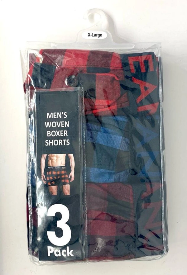 #M9410PO3A1 KEANU MENS 3 PCS PACK WOMEN BOXER SHORTS 3A1 - Mixed Colours, XXL