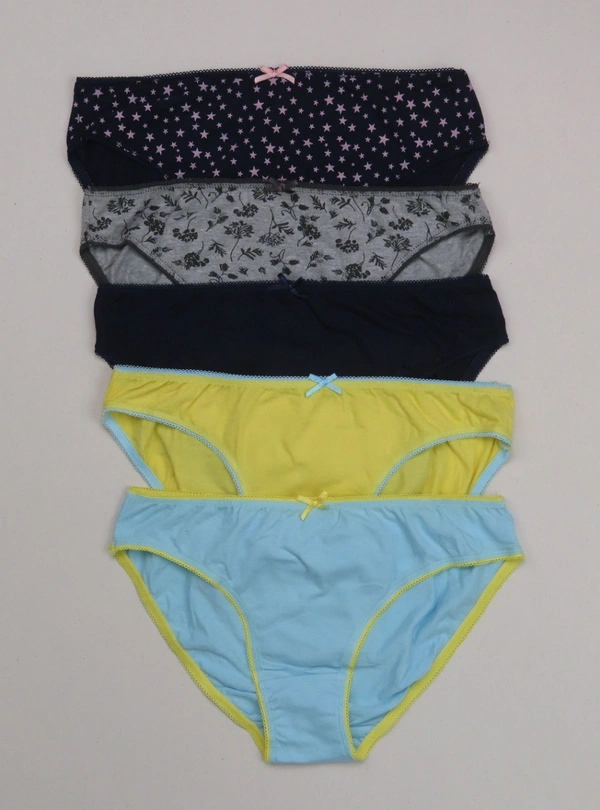 #W11878PO5B1 Twenty 4 and CLOSET TWENTY 4 LADIES 5 PACK BIKINI BRIEFS 5B1 - Mixed Colours, S