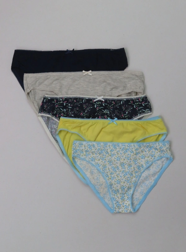 #W11878PO5B1 Twenty 4 and CLOSET TWENTY 4 LADIES 5 PACK BIKINI BRIEFS 5B1 - Mixed Colours, XXL