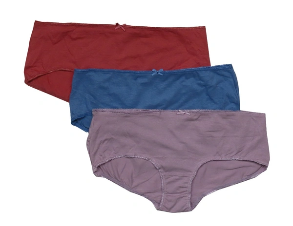 #W12052H3 REDTAG LADIES 3 PACK STRETCH HIPSTERS 2H3 - Mixed Colours, 80 cms