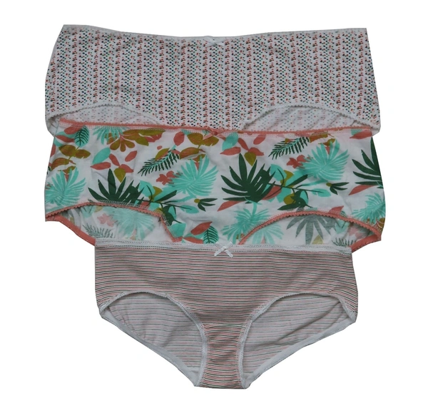 #W12052H3 REDTAG LADIES 3 PACK STRETCH HIPSTERS 2H3 - Mixed Colours, 85 cms