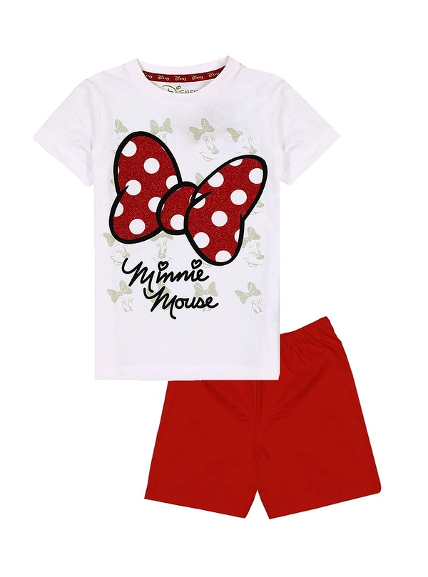 #G21067B1 Disney  DISNEY GIRLS PRINTED SHORTY SET  7B1 - as image, 2-3y