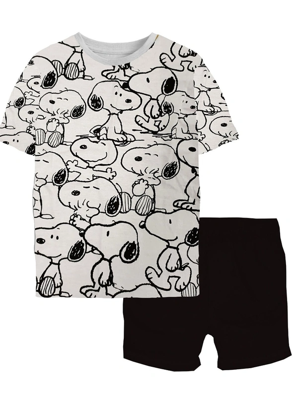 #G2167D1 Disney  DISNEY GIRLS PRINTED SHORTY SET  7D1 - as image, 2-3y