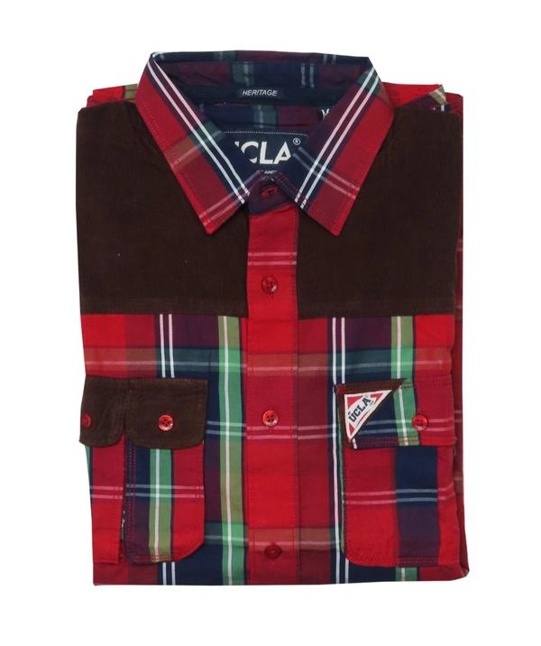 10078A1 UCLA MENS CHECKED  WOVEN SHIRT  8A9 - as image, XXL