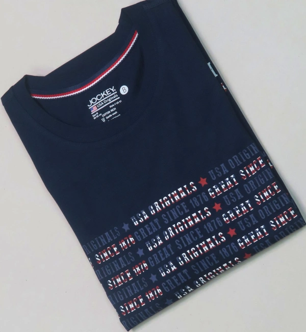 #M10145G1 JOCKEY  JOCKEY PRINTED TSHIRT  5G1 - Black, L