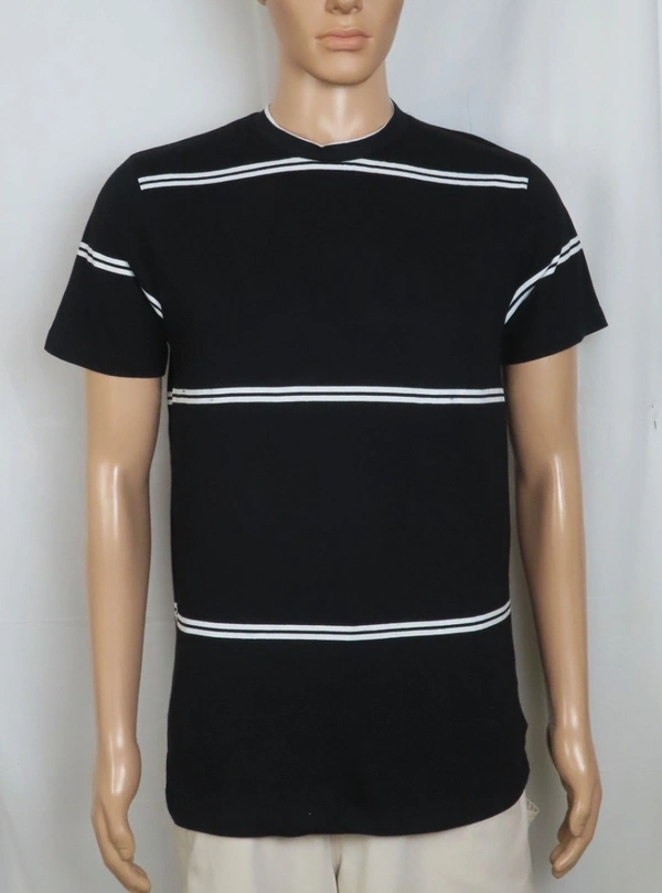 #M9872E1 Denim &Flower  DENIM&FLOWER STRIPED TSHIRT 2E1 - Black /White  Striped, S