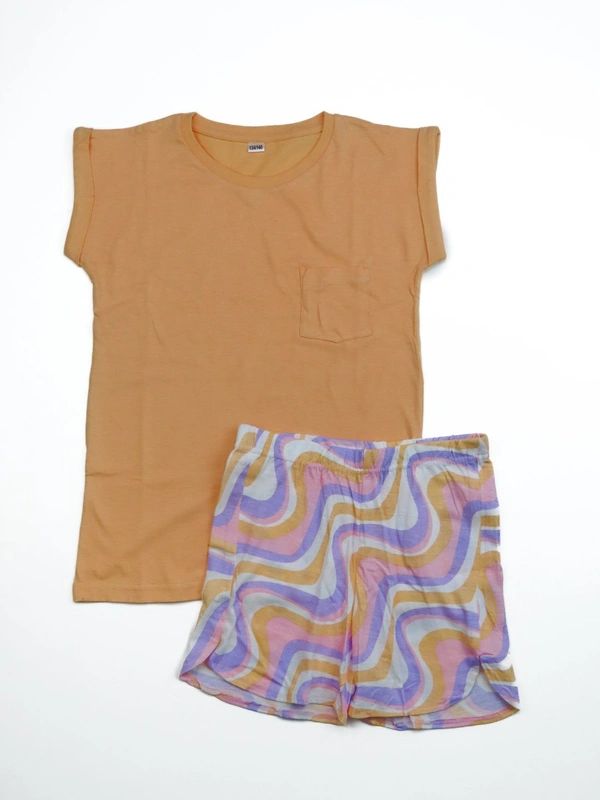 #SG21071B6 ZEEMAN ZEEMAN  GIRLS PRINTED SHORTY PYJAMA SETS  1B6 - as image, 9-10y