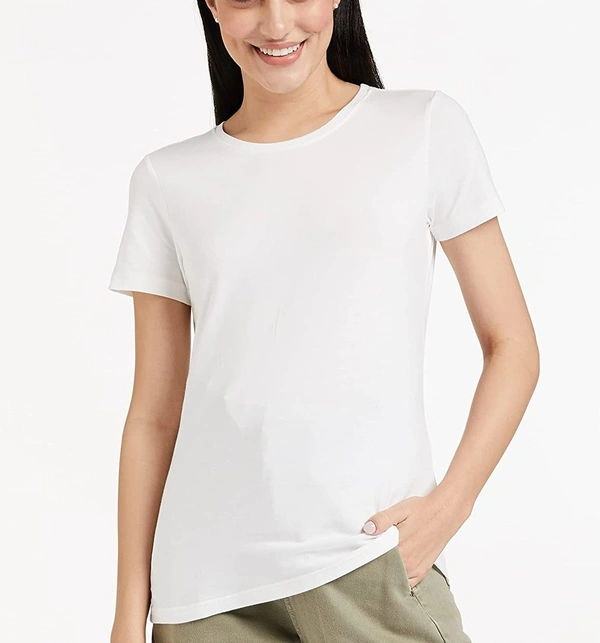 #W12390G2 SYMBOL ESSENTIALS SYMBOL LADIES STRETCH TSHIRT 0G2 - White, M