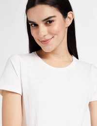#W12390G2 SYMBOL ESSENTIALS SYMBOL LADIES STRETCH TSHIRT 0G2 - White, L
