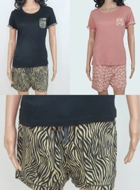 #W11892B1 ZEEMAN ZEEMAN LADIES VISCOSE SHORTY PYJAMA SET 2B1 - Dusty pink, XL