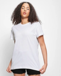 #W1491A1 BEWAKOOF LADIES Roll UP SLEEVES TSHIRT 1A1 - White, XS