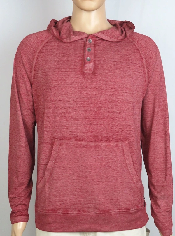#M10127AOS2 Silver Jeans  SILVER JEANS HOODED LONG SLEEVE T SHIRT OS2 - Burgundy, XL