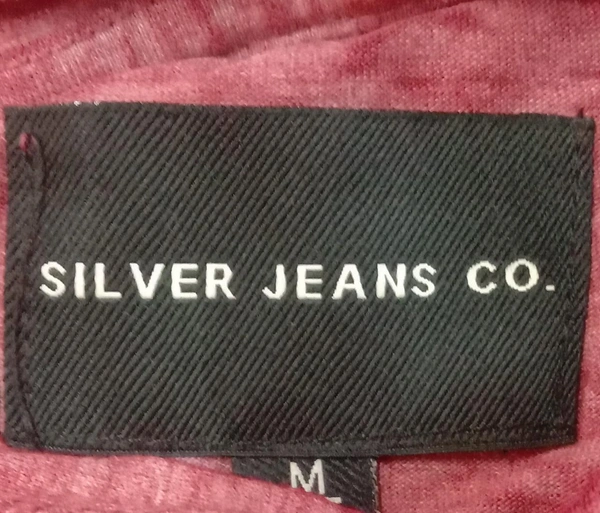 #M10127AOS2 Silver Jeans  SILVER JEANS HOODED LONG SLEEVE T SHIRT OS2 - Burgundy, XL