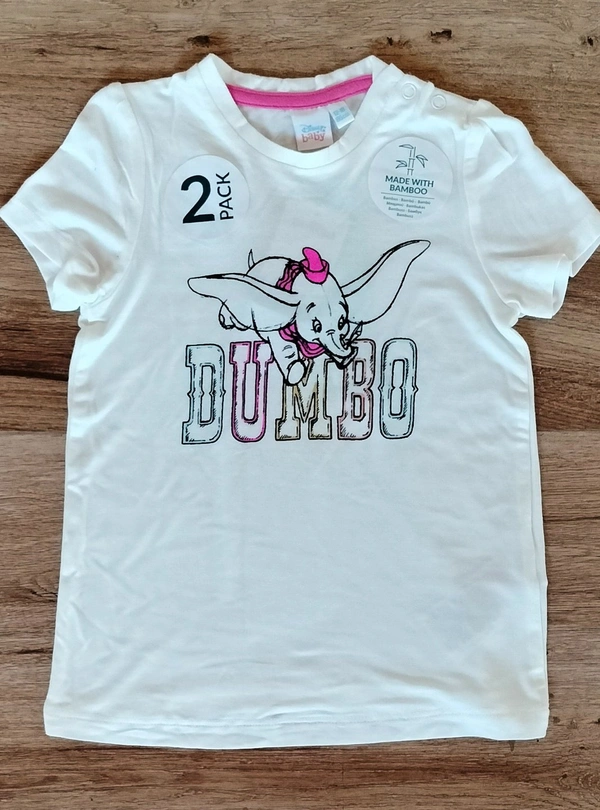 #A30687A1 DISNEY  DISNEY BABY GIRLS 2PACK BAMBOO 7A1 - White, 9-12M