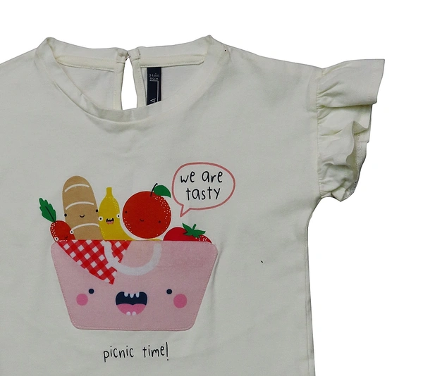 #30149A1 C&A BABY GIRLS PRINTED N APPLIQUE  TOP - 18/24m