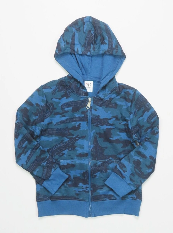 #K15194D TPT KIDS TPT KID BOYS HOODED FULL ZIPPER SWEATSHIRT 94D  - BLUE CAMO, 8Y