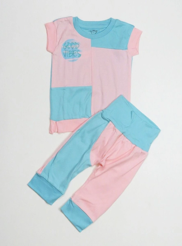 #A30471283A Q-CLUB Q- CLUB BABY GIRLS PRINTED PAJAMA SET 83A - Pink, M(9M)
