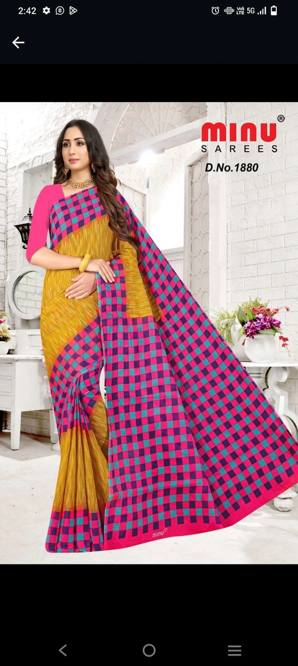 #D NO1880Minu SWEET LOOK SAREE 880 - as image, 5.5