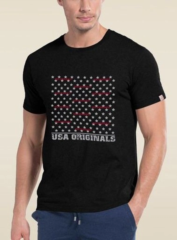  #M10145F JOCKEY JOCKEY PRINTED T SHIRT 45A - Black, M