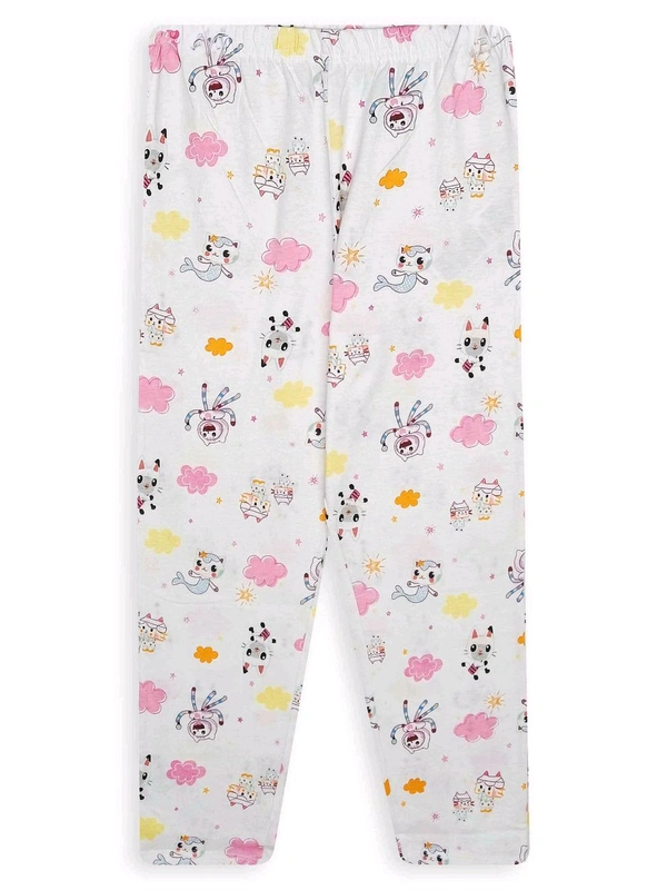 #G21906A7 Gabby's Dallouse  Girl Printed Pyjama Set 6A7 - Pink, Good Quality, 4 Years