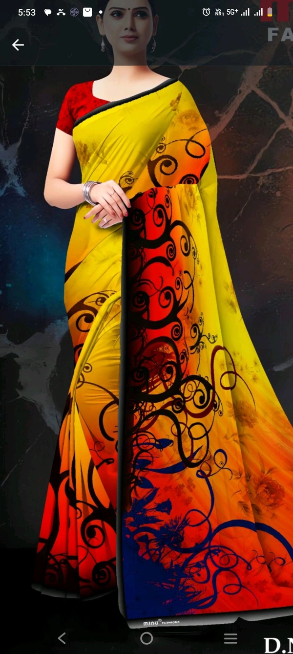 #DNK4048 MINU AMERSARIYA V- 10 SAREE048 - As image, 5.5