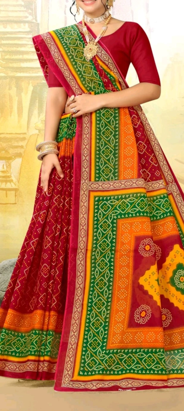 #DNO14097 MINU  RAJANYA CHUNRI SAREE 097 - as image, 5.5