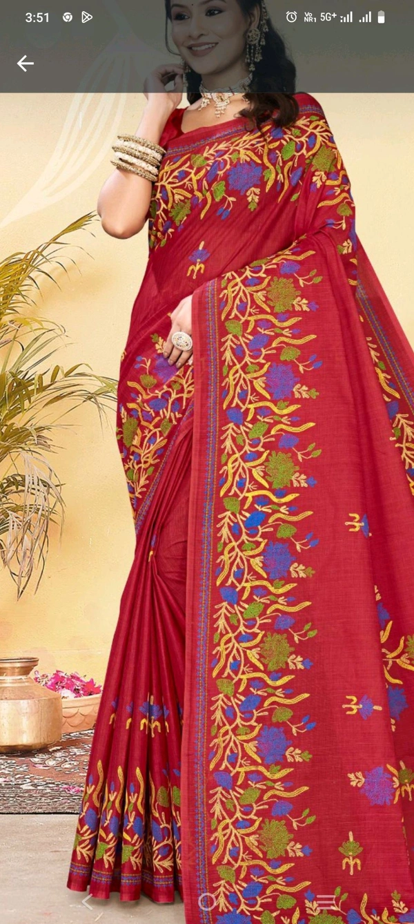 #Minu Kashmiri Cotton (Vol-3) Saree (Malai Cotton) - as image, 5.5