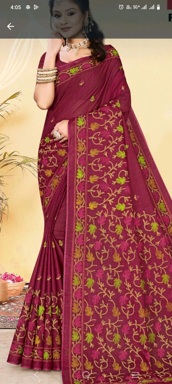 Kashmiri Cotton (Vol-3) Saree (Malai Cotton) - as image, 5.5