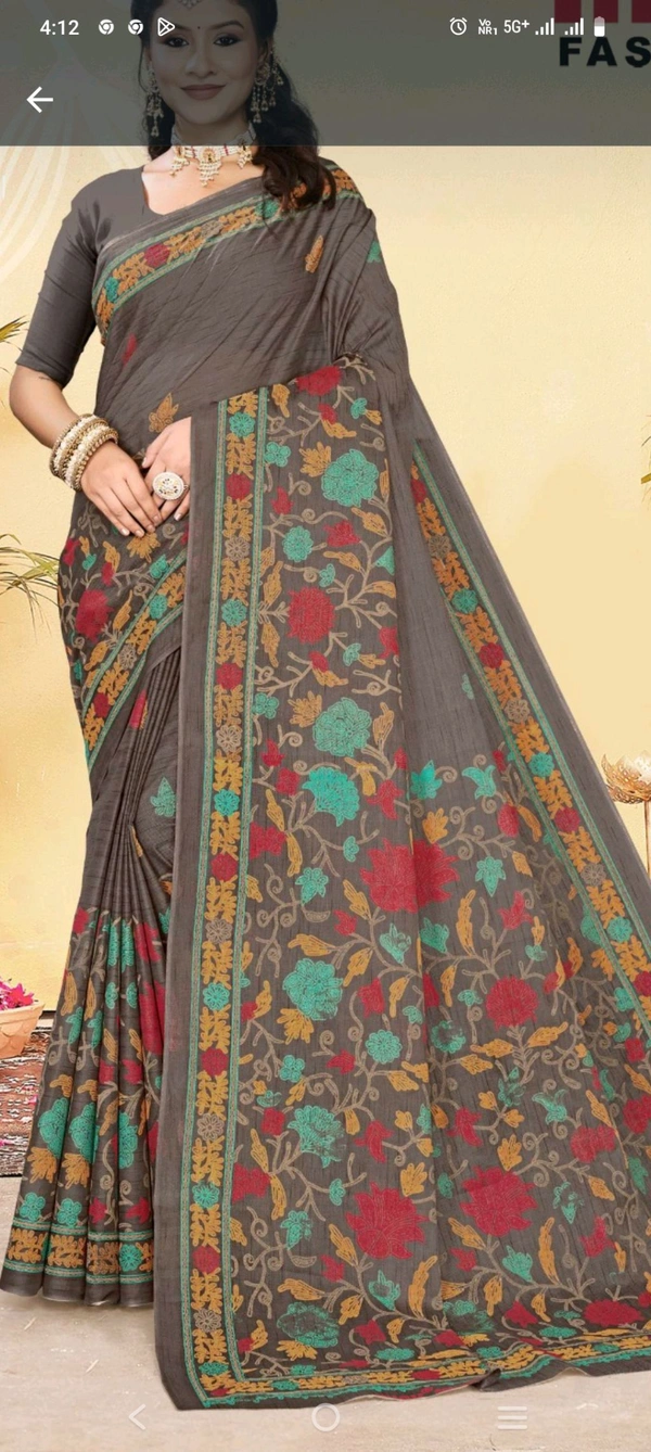 #Minu Kashmiri Cotton (Vol-3) Saree (Malai Cotton) - as image, 5.5