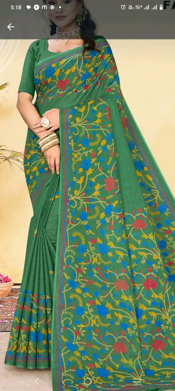 #Minu Kashmiri Cotton (Vol-3) Saree (Malai Cotton) - 5.5, as image